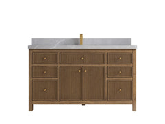 Sonoma Reeded Teak Wood 60 in. W x 22 in. D Single Sink Bathroom Vanity - photo 18