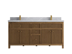 Sonoma Reeded Teak Wood 72 in. W x 22 in. D Double Sink Bathroom Vanity - photo 18