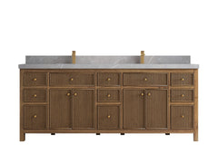 Sonoma Reeded Teak Wood 84 in. W x 22 in. D Double Sink Bathroom Vanity - photo 19