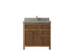 Sonoma Reeded Teak Wood 36 in. W x 22 in. D Center Sink Bathroom Vanity - photo 19