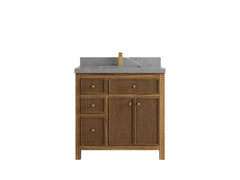 Sonoma Reeded Teak Wood 36 in. W x 22 in. D with Center Sink Premium Bathroom Vanity - photo 19