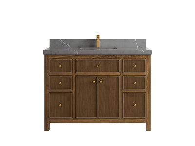 Sonoma Reeded Teak Wood 48 in. W x 22 in. D Single Sink Bathroom Vanity