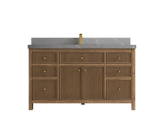 Sonoma Reeded Teak Wood 60 in. W x 22 in. D Single Sink Bathroom Vanity - photo 19