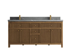 Sonoma Reeded Teak Wood 72 in. W x 22 in. D Double Sink Bathroom Vanity - photo 19