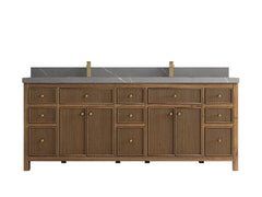 Sonoma Reeded Teak Wood 84 in. W x 22 in. D Double Sink Bathroom Vanity - photo 20
