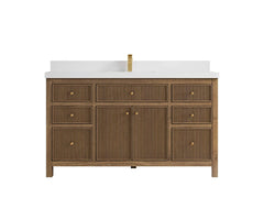 Sonoma Reeded Teak Wood 60 in. W x 22 in. D Single Sink Bathroom Vanity - photo 24
