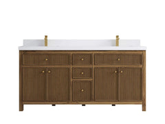Sonoma Reeded Teak Wood 72 in. W x 22 in. D Double Sink Bathroom Vanity - photo 24