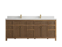 Sonoma Reeded Teak Wood 84 in. W x 22 in. D Double Sink Bathroom Vanity - photo 25