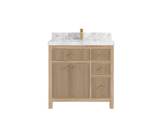 Sonoma Reeded Teak Wood 36 in. W x 22 in. D Center Sink Bathroom Vanity - photo 12