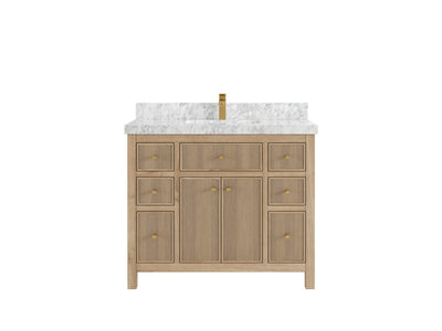 Sonoma Reeded Teak Wood 42 in. W x 22 in. D Single Sink Bathroom Vanity