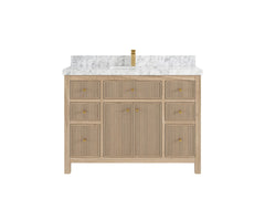 Sonoma Reeded Teak Wood 48 in. W x 22 in. D Single Sink Bathroom Vanity - photo 12