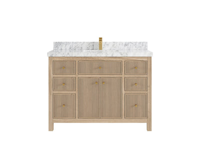 Sonoma Reeded Teak Wood 48 in. W x 22 in. D Single Sink Bathroom Vanity