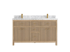 Sonoma Reeded Teak Wood 60 in. W x 22 in. D Double Sink Bathroom Vanity - photo 13