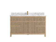 Sonoma Reeded Teak Wood 60 in. W x 22 in. D Single Sink Bathroom Vanity - photo 13