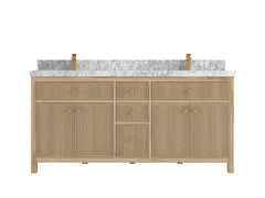 Sonoma Reeded Teak Wood 72 in. W x 22 in. D Double Sink Bathroom Vanity - photo 12