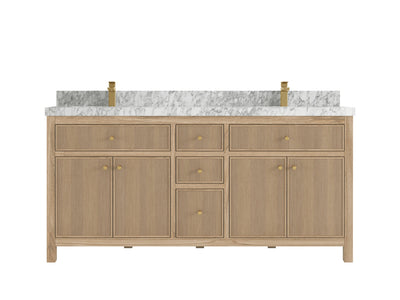 Sonoma Reeded Teak Wood 72 in. W x 22 in. D Double Sink Bathroom Vanity