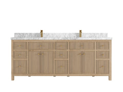 Sonoma Reeded Teak Wood 84 in. W x 22 in. D Double Sink Bathroom Vanity - photo 13