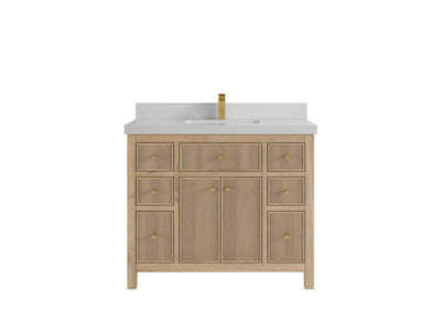 Sonoma Reeded Teak Wood 42 in. W x 22 in. D Single Sink Bathroom Vanity