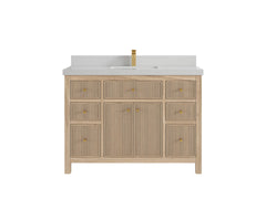 Sonoma Reeded Teak Wood 48 in. W x 22 in. D Single Sink Bathroom Vanity - photo 13