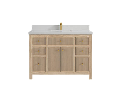 Sonoma Reeded Teak Wood 48 in. W x 22 in. D Single Sink Bathroom Vanity