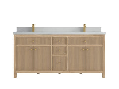 Sonoma Reeded Teak Wood 72 in. W x 22 in. D Double Sink Bathroom Vanity - photo 13