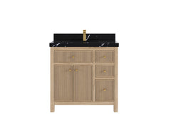 Sonoma Reeded Teak Wood 36 in. W x 22 in. D Center Sink Bathroom Vanity - photo 6