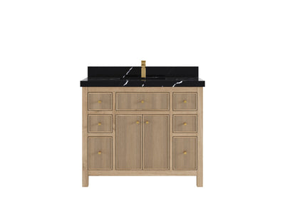 Sonoma Reeded Teak Wood 42 in. W x 22 in. D Single Sink Bathroom Vanity