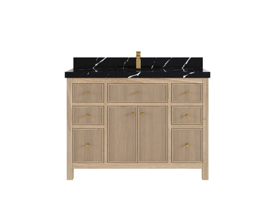 Sonoma Reeded Teak Wood 48 in. W x 22 in. D Single Sink Bathroom Vanity