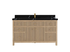 Sonoma Reeded Teak Wood 60 in. W x 22 in. D Single Sink Bathroom Vanity - photo 7