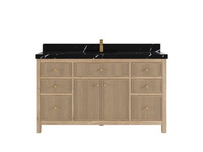 Sonoma Reeded Teak Wood 60 in. W x 22 in. D Single Sink Bathroom Vanity