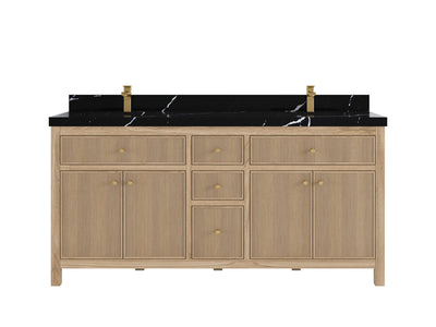 Sonoma Reeded Teak Wood 72 in. W x 22 in. D Double Sink Bathroom Vanity