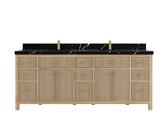 Sonoma Reeded Teak Wood 84 in. W x 22 in. D Double Sink Bathroom Vanity - photo 8