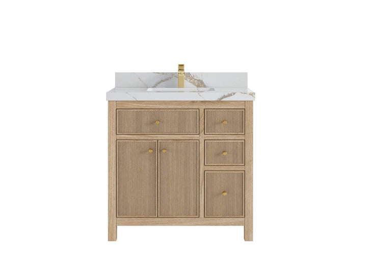 Sonoma Teak Wood 36 in. W x 22 in. D Center Sink Bathroom Vanity - photo 7