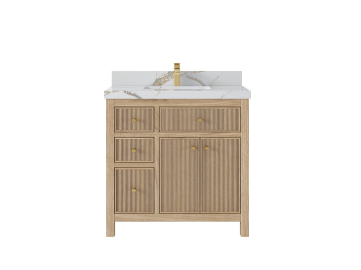 Teak Wood Bath Vanity – 36" W x 22" D, Sonoma Collection, Center Sink - photo 7