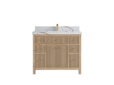 Sonoma Reeded Teak Wood 42 in. W x 22 in. D Single Sink Bathroom Vanity