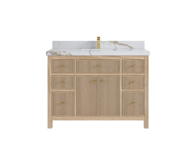 Sonoma Reeded Teak Wood 48 in. W x 22 in. D Single Sink Bathroom Vanity