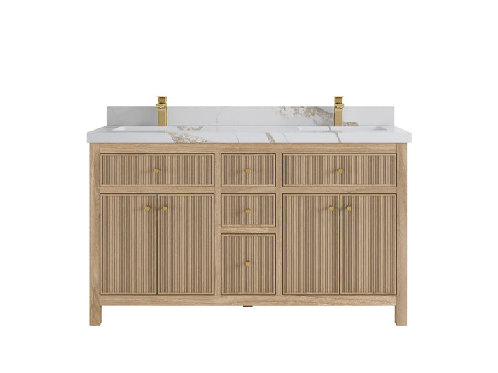 Sonoma Teak Wood 60 in. W x 22 in. D Double Sink Bathroom Vanity - photo 8