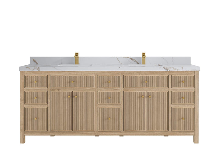 Sonoma Teak Wood 84 in. W x 22 in. D Double Sink Bathroom Vanity - photo 9