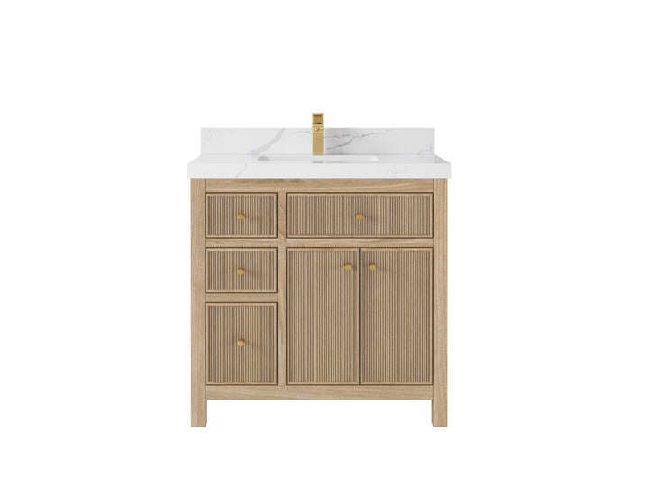 Teak Wood Bath Vanity – 36" W x 22" D, Sonoma Collection, Center Sink - photo 8