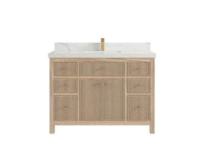 Sonoma Reeded Teak Wood 48 in. W x 22 in. D Single Sink Bathroom Vanity