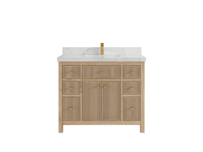 Sonoma Reeded Teak Wood 42 in. W x 22 in. D Single Sink Bathroom Vanity
