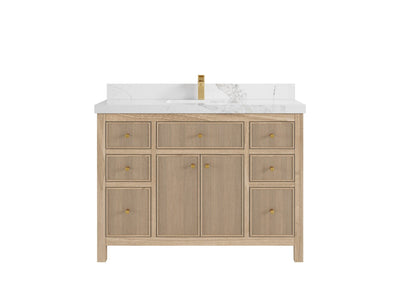 Sonoma Reeded Teak Wood 48 in. W x 22 in. D Single Sink Bathroom Vanity
