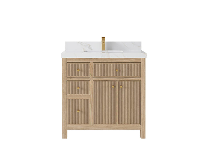 Teak Wood Bath Vanity – 36" W x 22" D, Sonoma Collection, Center Sink - photo 11