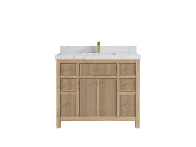 Sonoma Reeded Teak Wood 42 in. W x 22 in. D Single Sink Bathroom Vanity