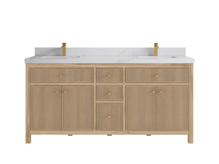 Sonoma Teak Wood 72 in. W x 22 in. D Double Sink Bathroom Vanity - photo 11