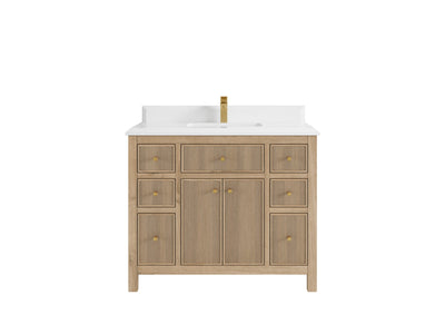 Sonoma Reeded Teak Wood 42 in. W x 22 in. D Single Sink Bathroom Vanity