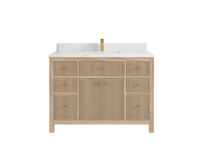 Sonoma Reeded Teak Wood 48 in. W x 22 in. D Single Sink Bathroom Vanity