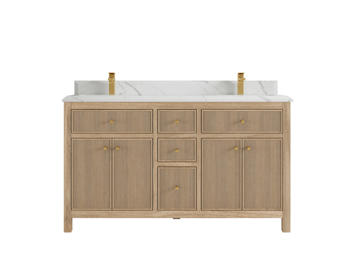 Sonoma Teak Wood 60 in. W x 22 in. D Double Sink Bathroom Vanity - photo 15