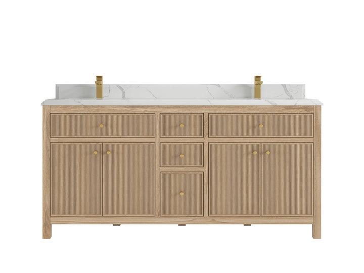 Sonoma Teak Wood 72 in. W x 22 in. D Double Sink Bathroom Vanity - photo 14