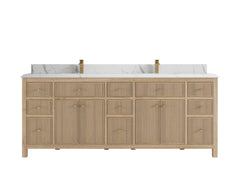 Sonoma Reeded Teak Wood 84 in. W x 22 in. D Double Sink Bathroom Vanity - photo 15